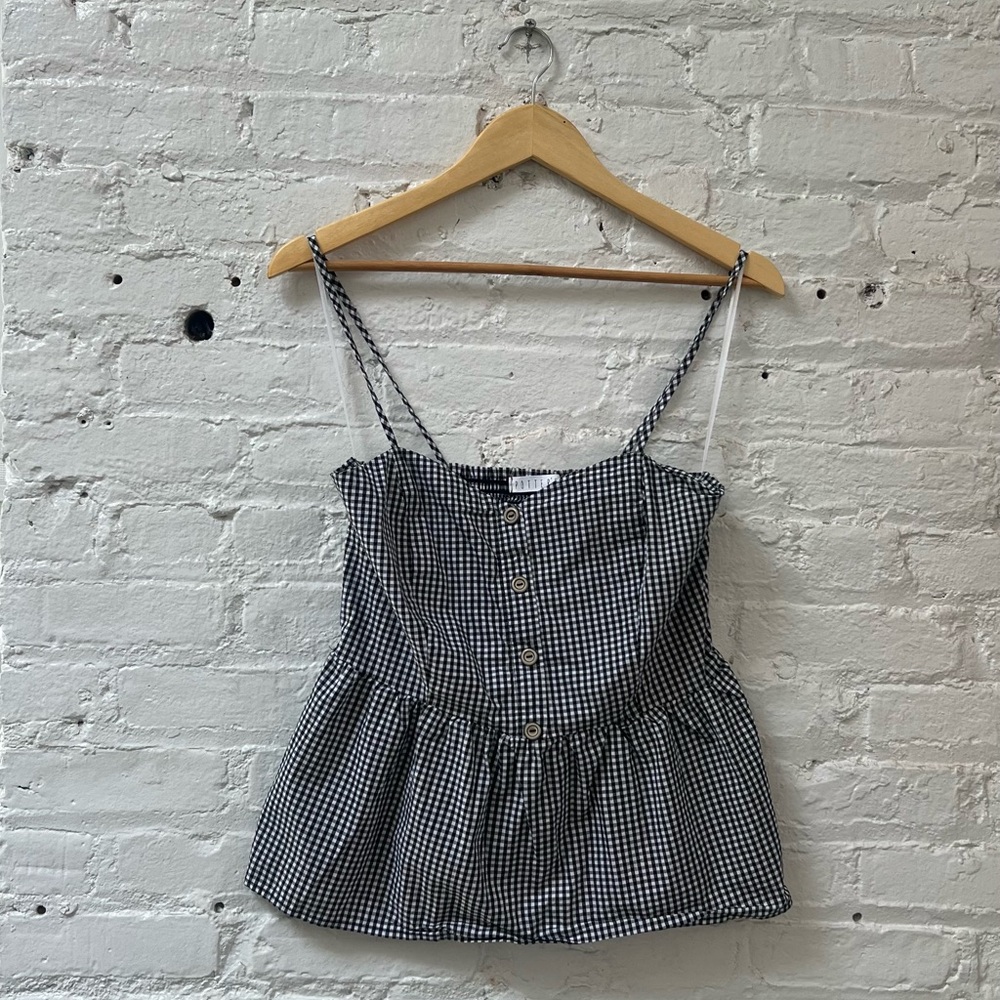 Potter's Pot Black and White Bustier Peplum Camisole